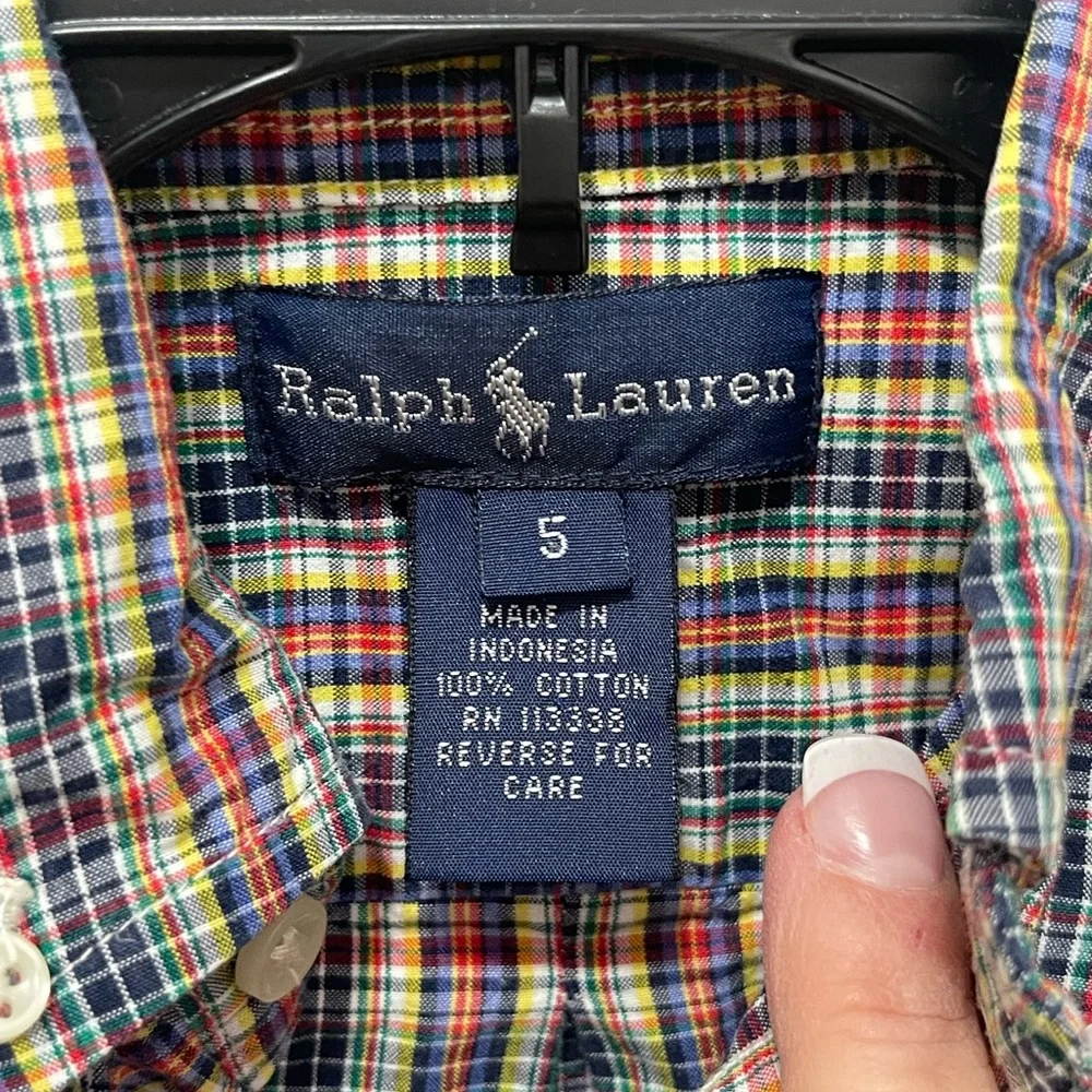 Ralph Lauren Red and Blue Button Down Shirt